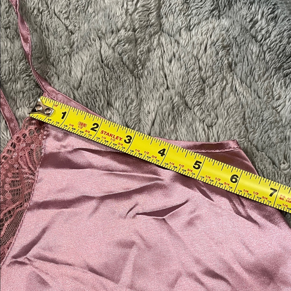 Silky Lace-Trim Camisole & Shorts Pajama Set - Dusty Rose - Picture 8 of 11